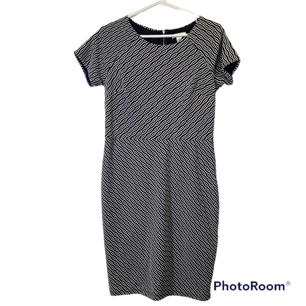Cato white and black short sleeve midi dress size 10